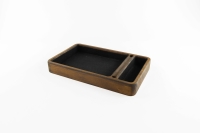 Dice tray Beechwood brown with two cases