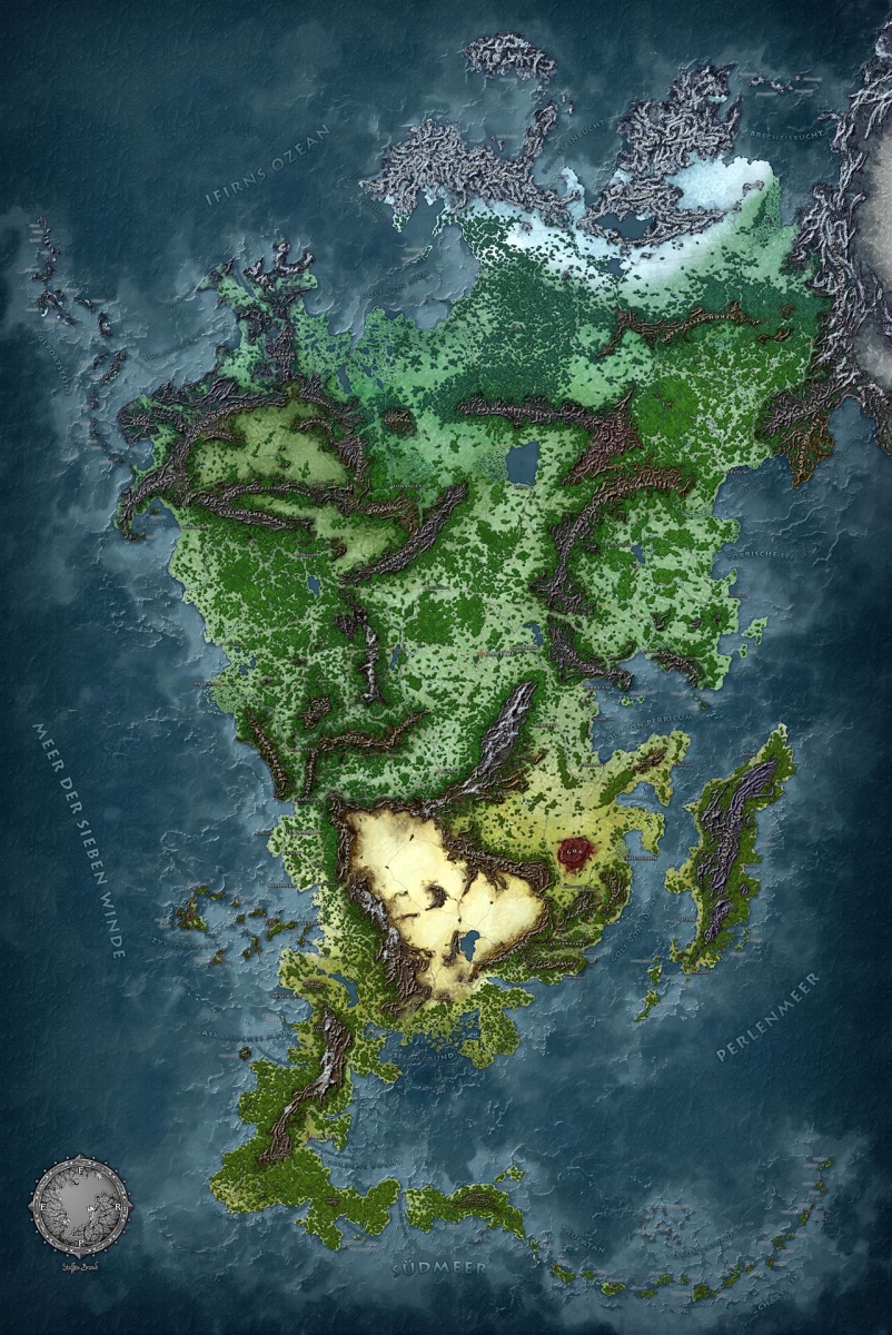 Aventurien Stoffkarte von Kraken