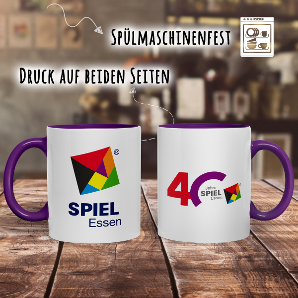 Kaffeetasse 40 Jahre SPIEL Lila