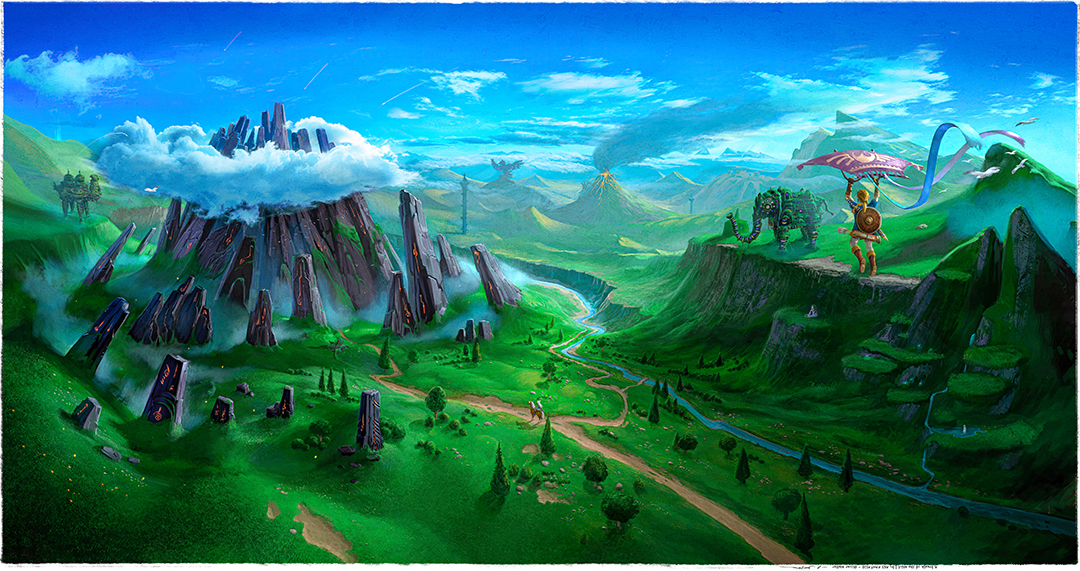 Canvas Zelda Landscape 90x45 cm by Kraken