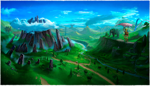 Leinwand Zelda Landschaft 90x50 cm