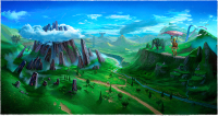 Leinwand Zelda Landschaft 90x45 cm