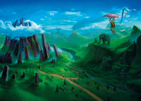 Zelda Landschaft - Postkarte