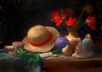 Straw hat still life - Poster A2