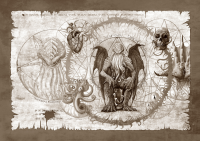 Cthulhu Scroll Sepia - Poster A3