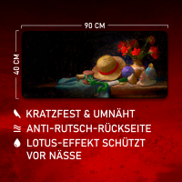 Strohhut Stillleben - Gamer Mousepad