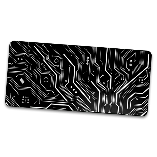 White Plasma Circuit - Gamer Mousepad