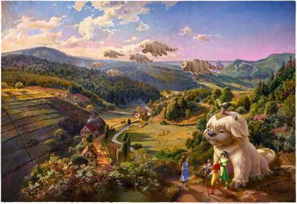 Canvas Bison above the Black Forest 90x60 cm