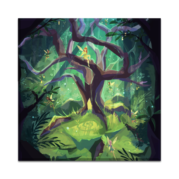 Canvas Fairy Tree 50x50 cm