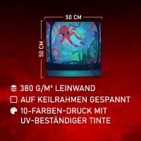 Canvas Red Octopus 50x50 cm