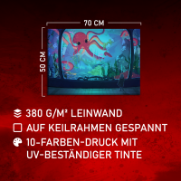 Red Octopus 70x50 cm