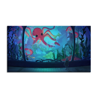 Leinwand Red Octopus 90x50 cm