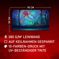 Leinwand Red Octopus 90x50 cm