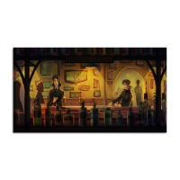 Leinwand Bar Scene 90x50 cm