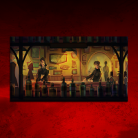 Leinwand Bar Scene 90x50 cm