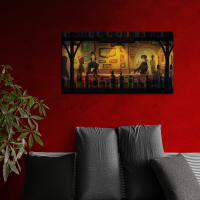Leinwand Bar Scene 90x50 cm