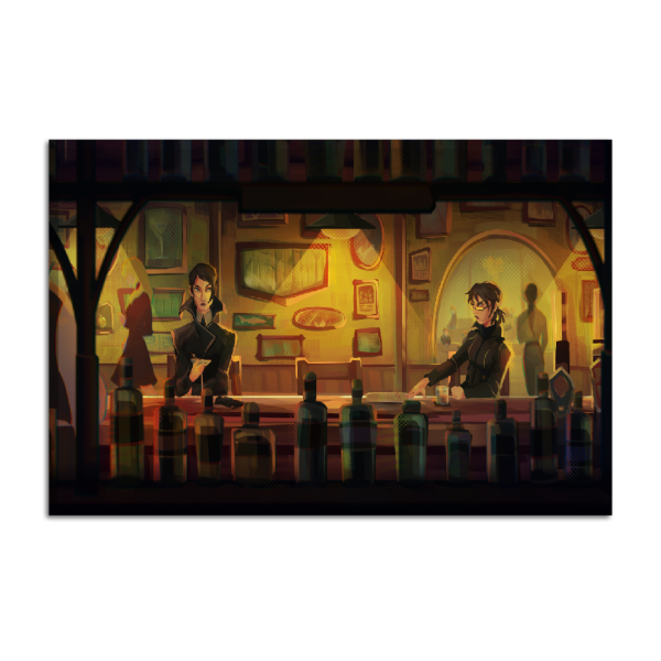 Canvas Bar Scene 90x60 cm