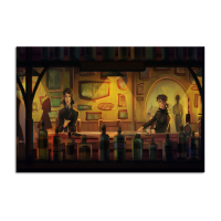 Canvas Bar Scene 90x60 cm